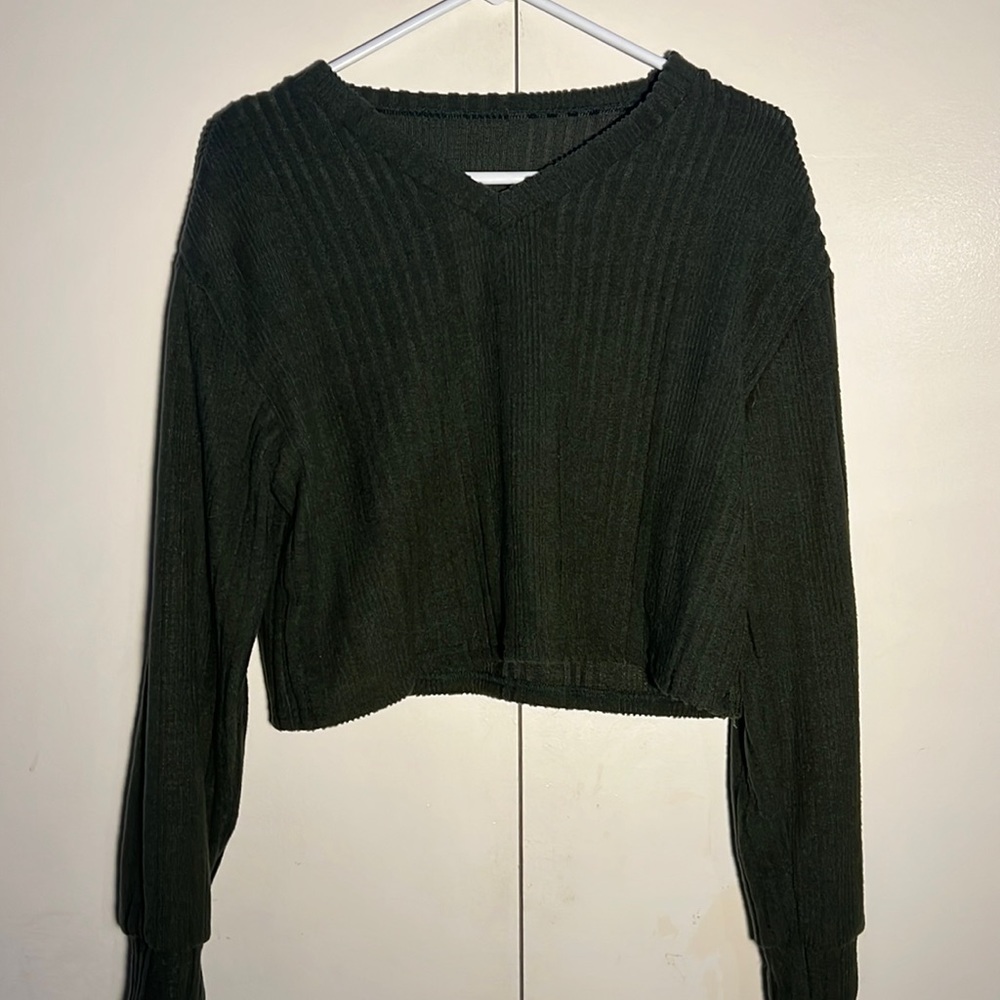 Romwe Green Knit Sweater Size Medium